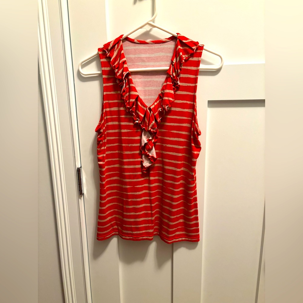 Orange striped top.  Size S.
